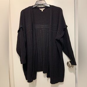 Terra & Sky Black Cardigan Sweater Size 3X